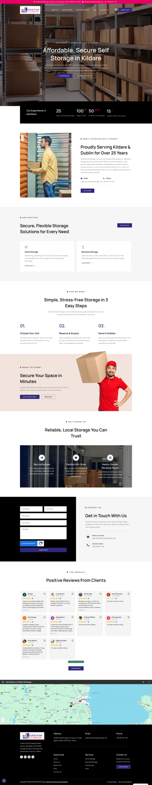 Straffan Self Storage WordPress website designed by New Era Digital