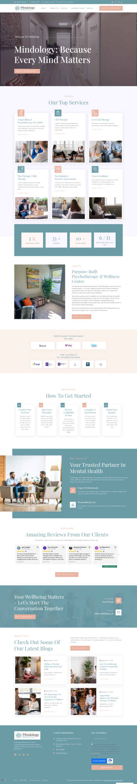 Mindology healthcare WordPress website designed by New Era Digital